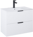 Szafka łazienkowa REEF 80 cm z 2 szufladami, do kompletacji z umywalką Hebe, czarny mat