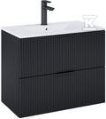 Szafka łazienkowa REEF 80 cm z 2 szufladami, do kompletacji z umywalką Hebe, czarny mat
