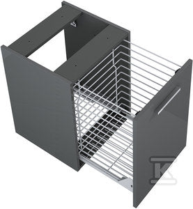 Moduł boczny KWADRO 40 cm z koszem cargo, do kompletacji z szafkami oraz blatami, antracyt połysk