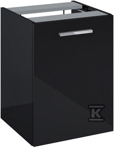 Moduł boczny KWADRO 40 cm z koszem cargo, do kompletacji z szafkami oraz blatami, czarny połysk