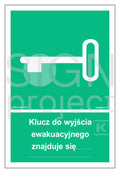 Klucz do wyjścia ewakuacyjnego znajduje się…, 15 x 22,2 cm, TS - płyta TD fotoluminescencyjna