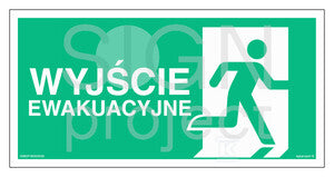 Wyjście ewakuacyjne w prawo, 20 x 10 cm, TS - płyta TD fotoluminescencyjna