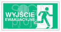 Wyjście ewakuacyjne w prawo, 60 x 30 cm, PS - płyta sztywna 1mm fotoluminescencyjna