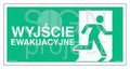 Wyjście ewakuacyjne w prawo, 60 x 30 cm, TS - płyta TD fotoluminescencyjna