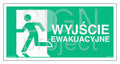 Wyjście ewakuacyjne w lewo, 100 x 50 cm, TS - płyta TD fotoluminescencyjna