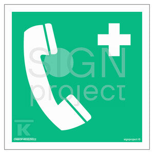 Telefon alarmowy, 15 x 15 cm, KS - folia podłogowa fotoluminescencyjna