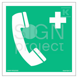 Telefon alarmowy, 25 x 25 cm, KS - folia podłogowa fotoluminescencyjna
