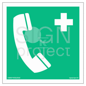 Telefon alarmowy, 20 x 20 cm, TS - płyta TD fotoluminescencyjna