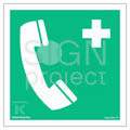 Telefon alarmowy, 25 x 25 cm, FS - folia samoprzylepna fotoluminescencyjna