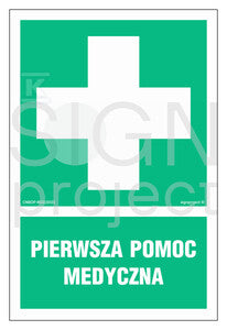 Pierwsza pomoc medyczna, 25 x 37,5 cm, KS - folia podłogowa fotoluminescencyjna