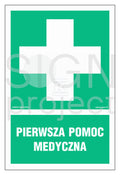 Pierwsza pomoc medyczna, 35 x 52,5 cm, FS - folia samoprzylepna fotoluminescencyjna