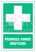 Pierwsza pomoc medyczna, 70 x 105 cm, FS - folia samoprzylepna fotoluminescencyjna