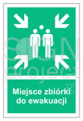 Miejsce zbiórki do ewakuacji, 10 x 15 cm, FN - folia samoprzylepna