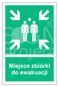 Miejsce zbiórki do ewakuacji, 15 x 22,5 cm, TS - płyta TD fotoluminescencyjna