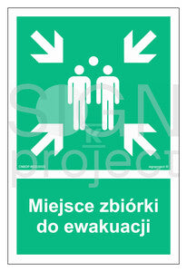 Miejsce zbiórki do ewakuacji, 20 x 30 cm, KS - folia podłogowa fotoluminescencyjna