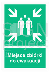 Miejsce zbiórki do ewakuacji, 50 x 75 cm, FN - folia samoprzylepna