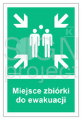 Miejsce zbiórki do ewakuacji, 70 x 105 cm, FS - folia samoprzylepna fotoluminescencyjna