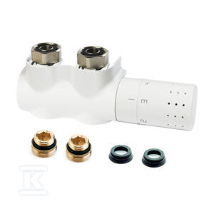 Zestaw termostatyczny AutoSar Thermod Design prosty z nastawą M30x1,5, podłączenie instalacji 3/4"E, podłączenie grzejnika 3/4" lub 1/2", kolor biały?