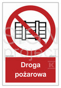 Nie zastawiać - droga pożarowa, 10 x 14,8 cm, KN - folia podłogowa