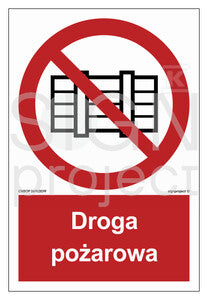 Nie zastawiać - droga pożarowa, 35 x 51,8 cm, KS - folia podłogowa fotoluminescencyjna