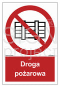 Nie zastawiać - droga pożarowa, 40 x 59,4 cm, KS - folia podłogowa fotoluminescencyjna