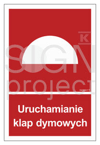 Uruchamianie klap dymowych, 10 x 14,8 cm, FN - folia samoprzylepna