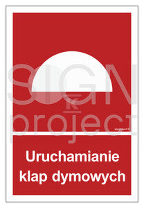 Uruchamianie klap dymowych, 10 x 14,8 cm, KS - folia podłogowa fotoluminescencyjna