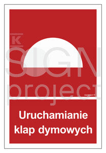 Uruchamianie klap dymowych, 25 x 37 cm, FN - folia samoprzylepna