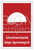 Uruchamianie klap dymowych, 25 x 37 cm, KN - folia podłogowa