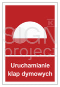 Uruchamianie klap dymowych, 40 x 59,4 cm, KS - folia podłogowa fotoluminescencyjna