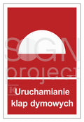 Uruchamianie klap dymowych - arkusz 9 naklejek, 5 x 7,4 cm, FN - folia samoprzylepna