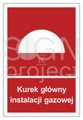 Kurek główny instalacji gazowej, 25 x 37 cm, PS - płyta sztywna 1mm fotoluminescencyjna