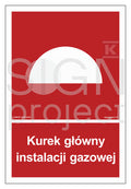 Kurek główny instalacji gazowej, 35 x 51,8 cm, PN - płyta sztywna 1mm