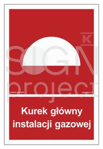 Kurek główny instalacji gazowej, 35 x 51,8 cm, PN - płyta sztywna 1mm