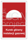 Kurek główny instalacji gazowej, 50 x 74 cm, KN - folia podłogowa