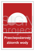 Przeciwpożarowy zbiornik wody, 10 x 14,8 cm, TS - płyta TD fotoluminescencyjna