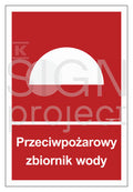 Przeciwpożarowy zbiornik wody, 20 x 29,6 cm, TS - płyta TD fotoluminescencyjna
