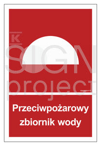 Przeciwpożarowy zbiornik wody, 35 x 51,8 cm, KS - folia podłogowa fotoluminescencyjna