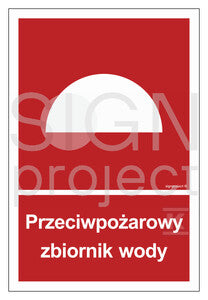 Przeciwpożarowy zbiornik wody, 40 x 59,4 cm, KS - folia podłogowa fotoluminescencyjna