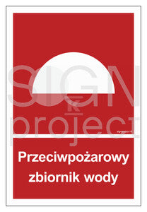 Przeciwpożarowy zbiornik wody, 50 x 74 cm, FN - folia samoprzylepna