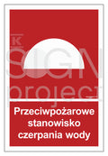 Przeciwpożarowe stanowisko czerpania wody, 40 x 59,4 cm, FS - folia samoprzylepna fotoluminescencyjna