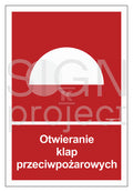 Otwieranie klap przeciwpożarowych, 40 x 59,4 cm, FN - folia samoprzylepna