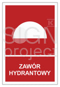 Zawór hydrantowy, 10 x 14,8 cm, PS - płyta sztywna 1mm fotoluminescencyjna