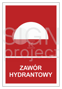Zawór hydrantowy, 15 x 22,2 cm, FS - folia samoprzylepna fotoluminescencyjna
