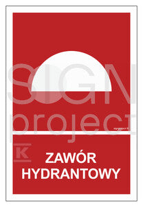 Zawór hydrantowy, 20 x 29,6 cm, FN - folia samoprzylepna