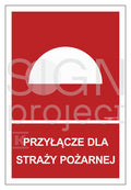 Przyłącze dla straży pożarnej, 25 x 37 cm, PS - płyta sztywna 1mm fotoluminescencyjna