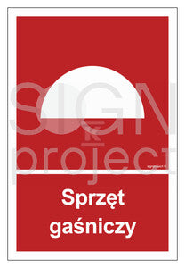 Sprzęt gaśniczy, 20 x 29,6 cm, PS - płyta sztywna 1mm fotoluminescencyjna