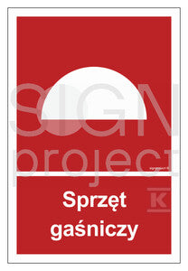 Sprzęt gaśniczy, 35 x 51,8 cm, PN - płyta sztywna 1mm