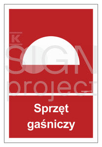 Sprzęt gaśniczy, 50 x 74 cm, FS - folia samoprzylepna fotoluminescencyjna