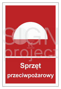 Sprzęt przeciwpożarowy, 20 x 29,6 cm, TS - płyta TD fotoluminescencyjna